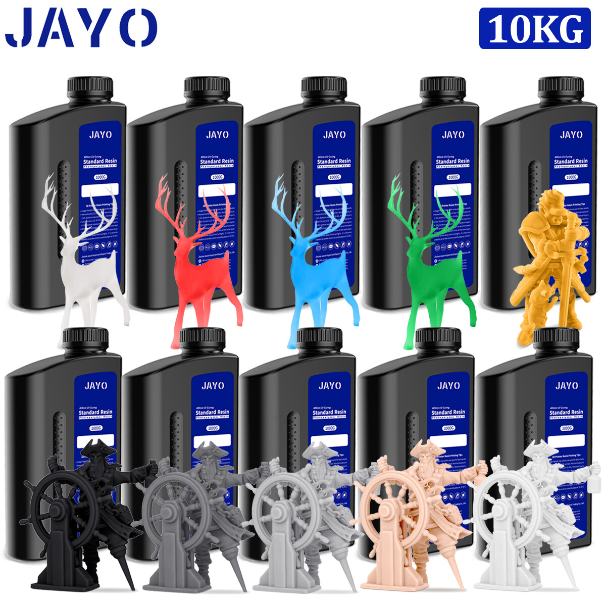 JAYO 10KG Photopolymer Resin/Water Washable/ABS-Like/Plant-Based UV LCD Resin