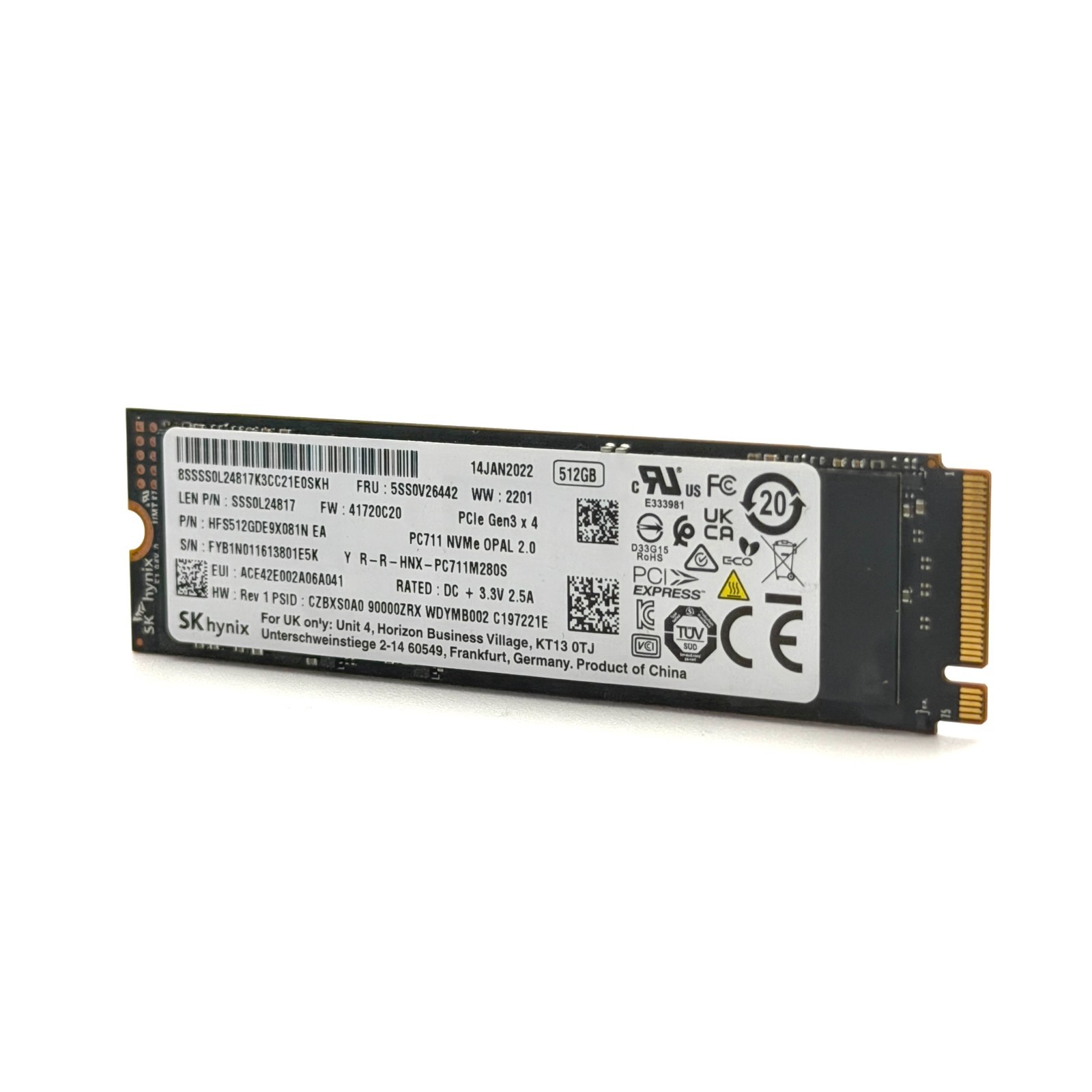 M.2 NVMe SSD 2280 Single Notch 512GB 1TB 2TB Laptop Desktop | Very Good health