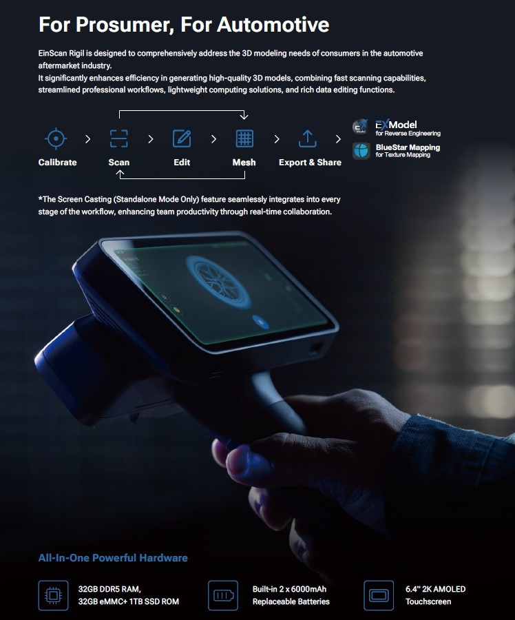 EinScan Rigil Professional 3D Scanner – Wireless, Laser & Infrared by Shining 3D