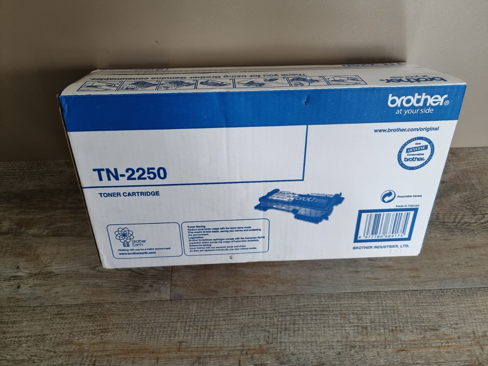 Genuine Brother TN-2250 Toner Cartridge – Black 2,600 pages