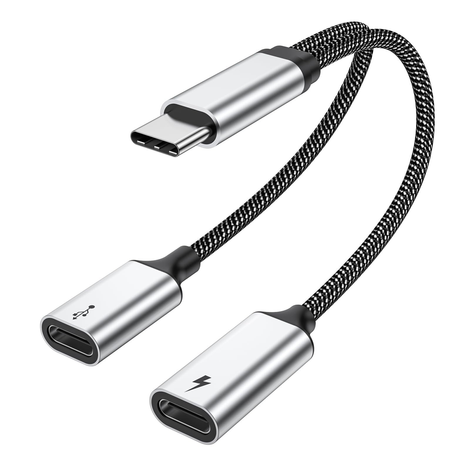 USB-C Splitter Y Cable Type C Male to Dual USB-C Female Port Hub Adapter