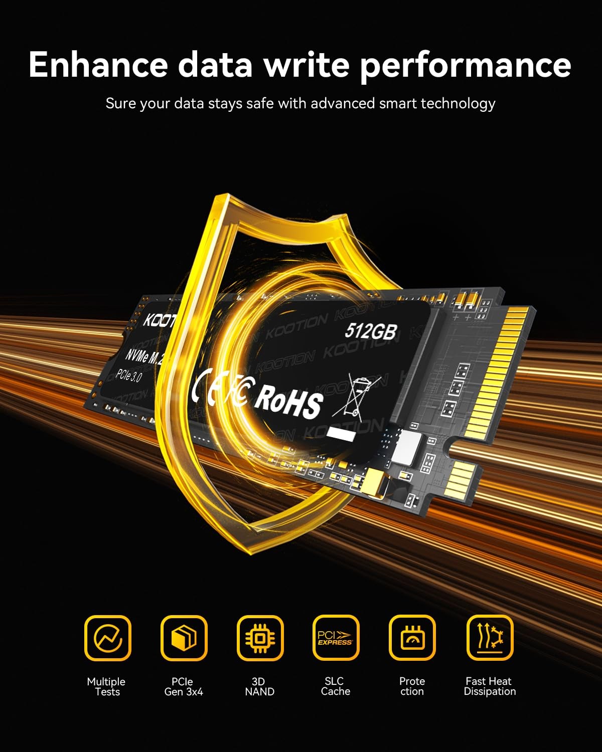 512GB PCIe 3.0 M.2 Internal Solid State Drive PCle 3.0×4 SSD NVMe M.2 2280 Inter