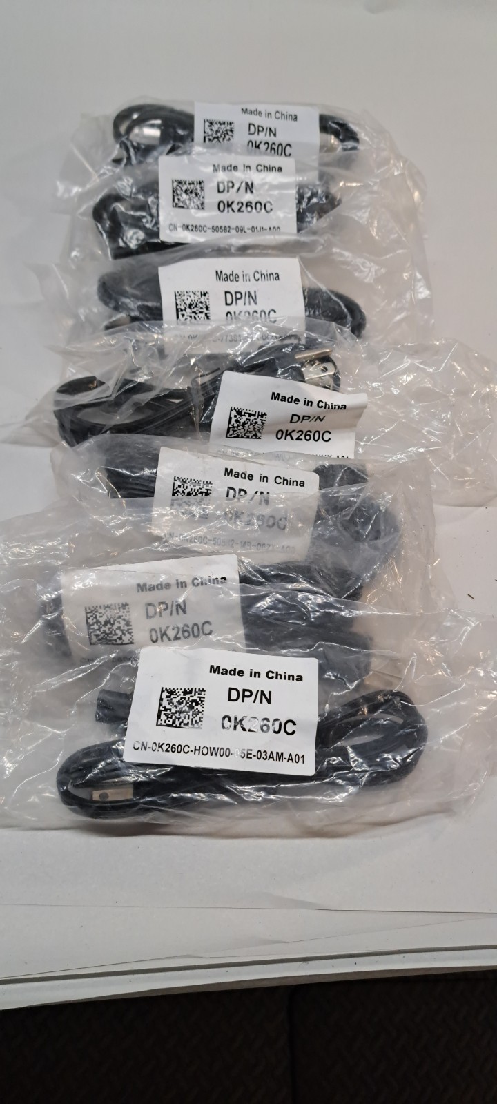 Lot of 7 NEW Dell Genuine 0K260C 3 Prong Mickey Mouse Power Cord 3FT