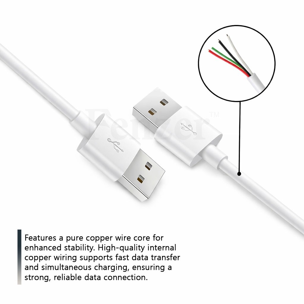 1-100 LOT USB A Male to A Male Cable -High Speed Data Transfer Charger 3,6,10FT