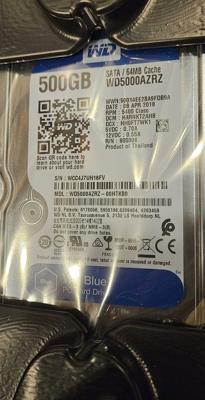 *NIB* WD Blue 500 GB 3.5-inch SATA 6 Gb/s 5400 RPM 64 MB Cache PC Hard Drive