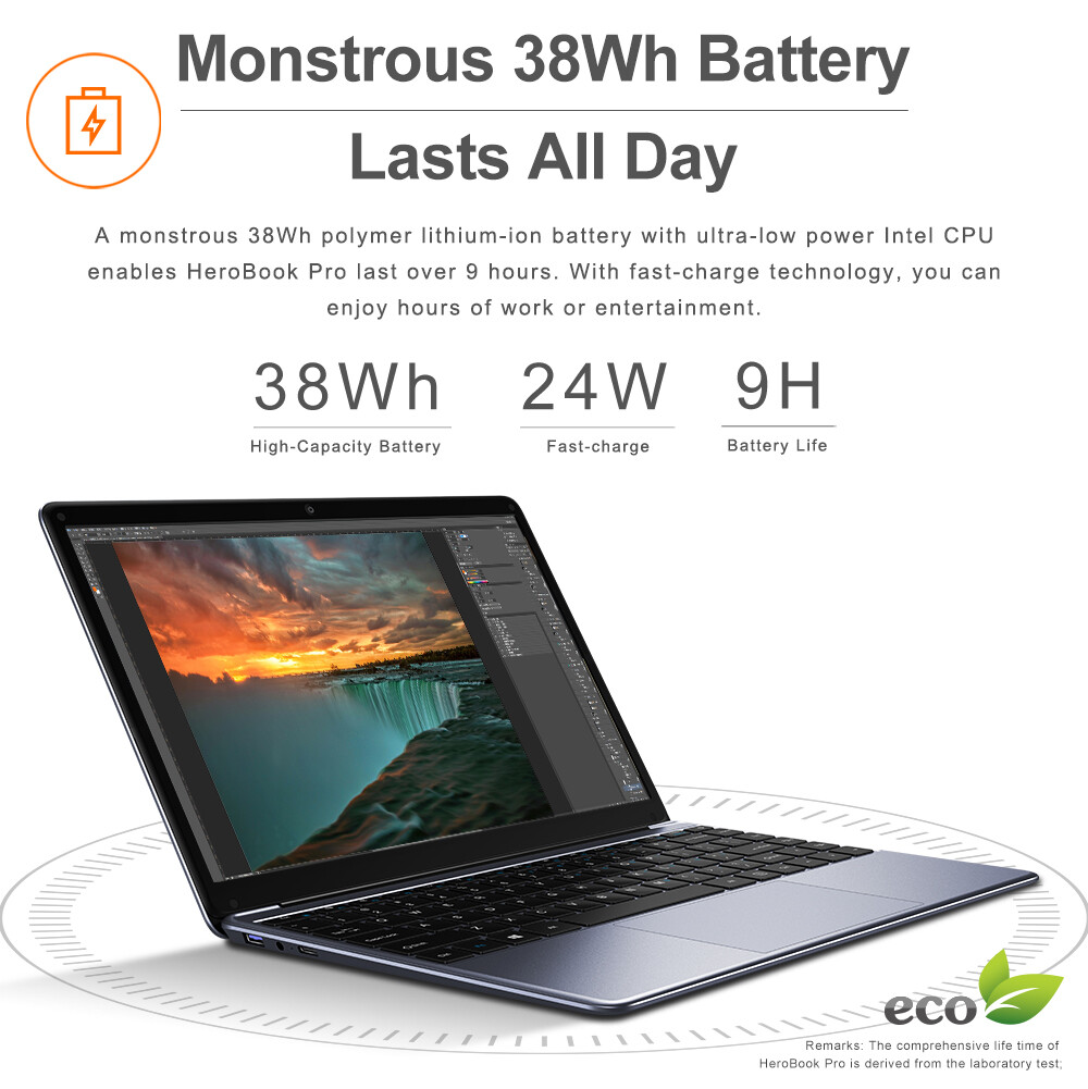 CHUWI HeroBook Pro 14.1″ Laptop Windows Intel N4020 Notebook 8+256G Up to 2.6GHz