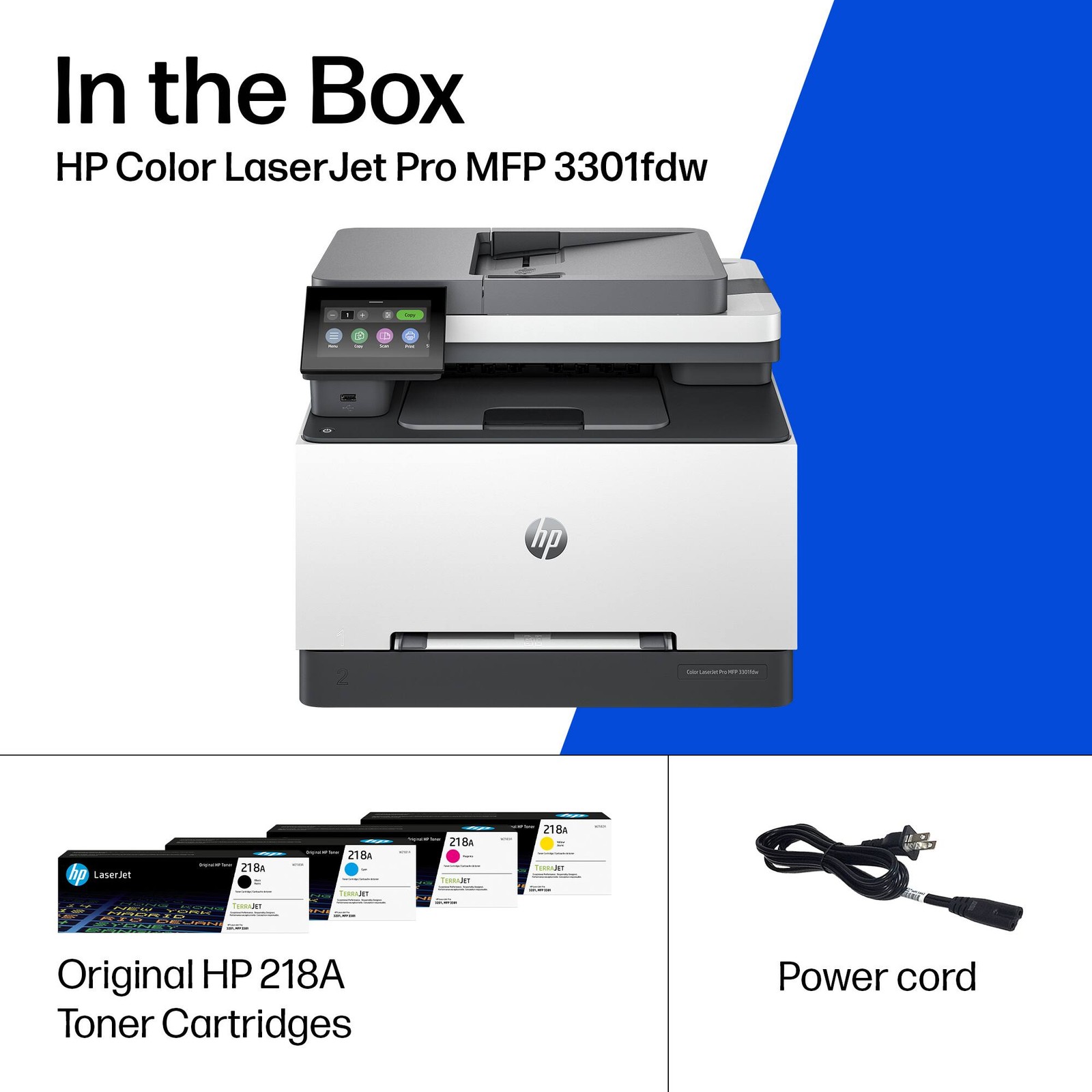 HP – LaserJet Pro MFP 3301fdw Wireless Color All-in-One Laser Printer – White…