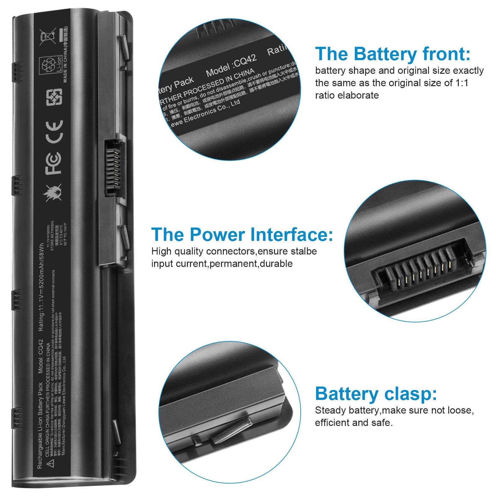 Battery for HP Pavilion 593553-001 MU06 MU09 G4 G6 G7 G62 CQ42 CQ56 5200mAh Fast