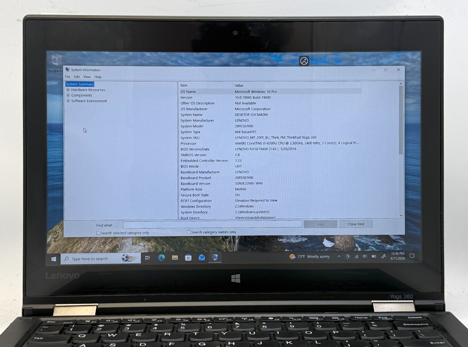Lenovo Thinkpad Yoga 260 (2in1) i5-7200u 2.3GHz 8GB RAM 128GB SSD – Touchscreen