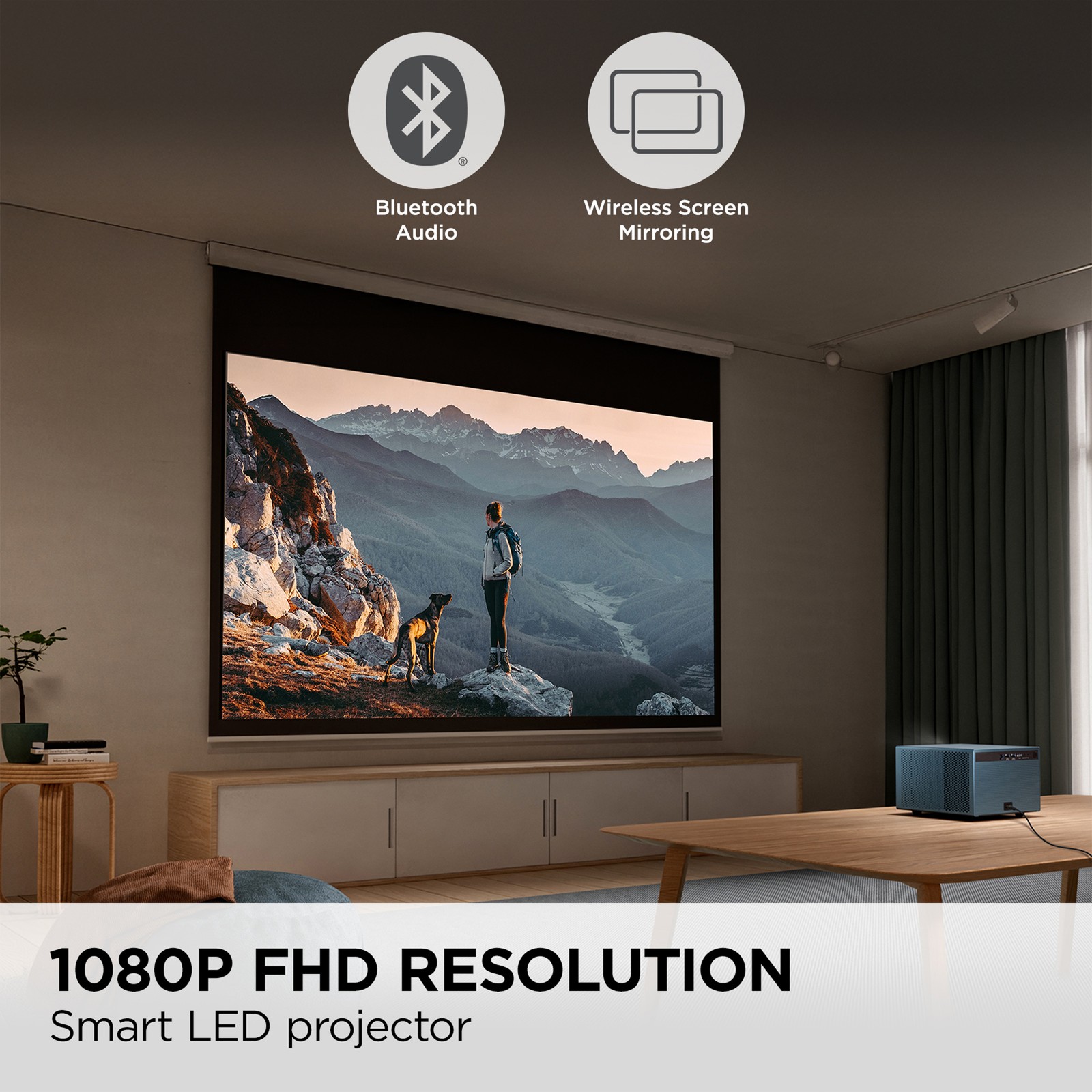 ViewSonic LX60HD 1080p LED Portable Projector with Built-in Google TV and