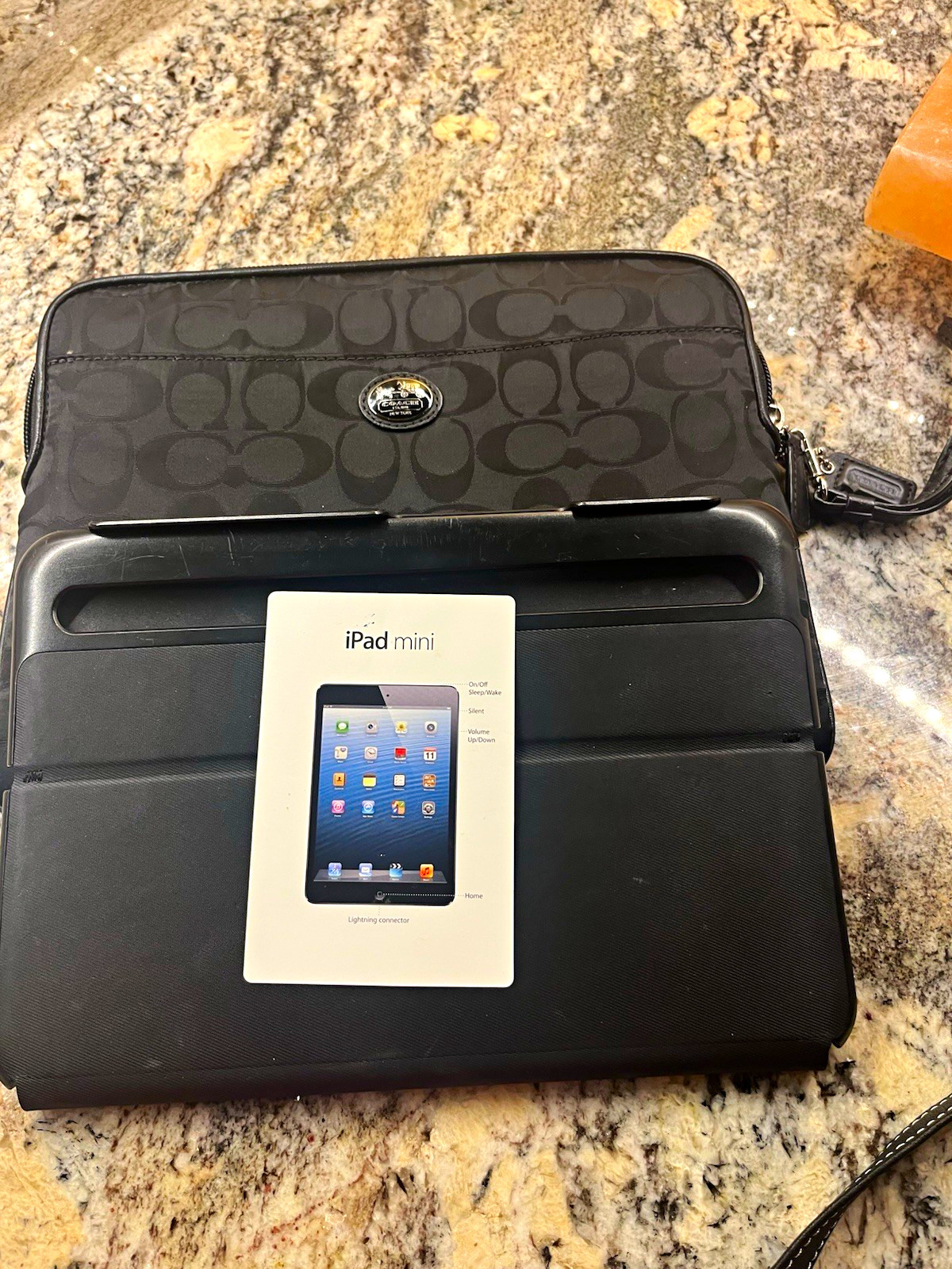 Coach Black Signature Zipper Closure Sleeve/Pouch for Apple iPad mini