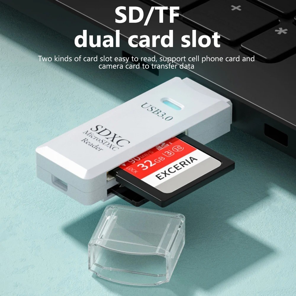 2-in-1 USB 3.0 SD TF Card Reader High Speed Memory Card Adapter for PC Laptop