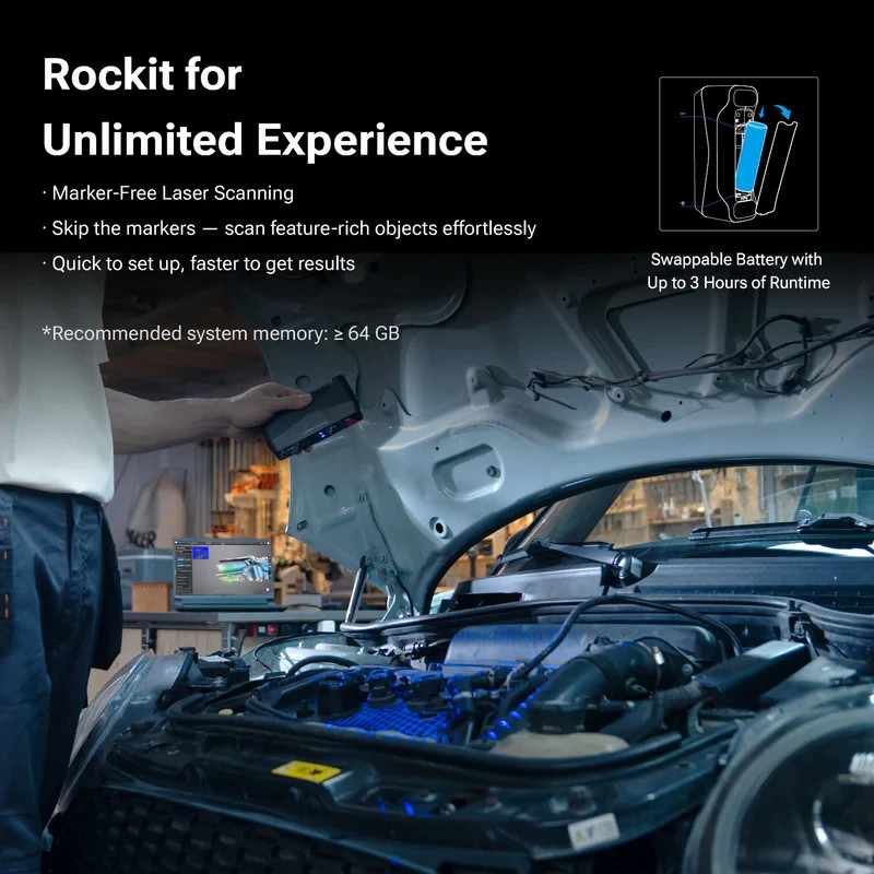 EINSTAR Rockit Rock it in Your Pocket Portable 3D Scanner Handheld 3D Digitizer