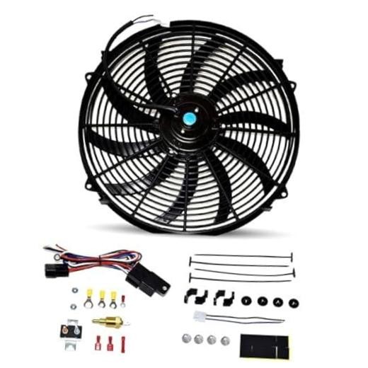 16″ Electric Radiator Cooling Fan Kit – Reversible Push-Pull & 3000 CFM – 10