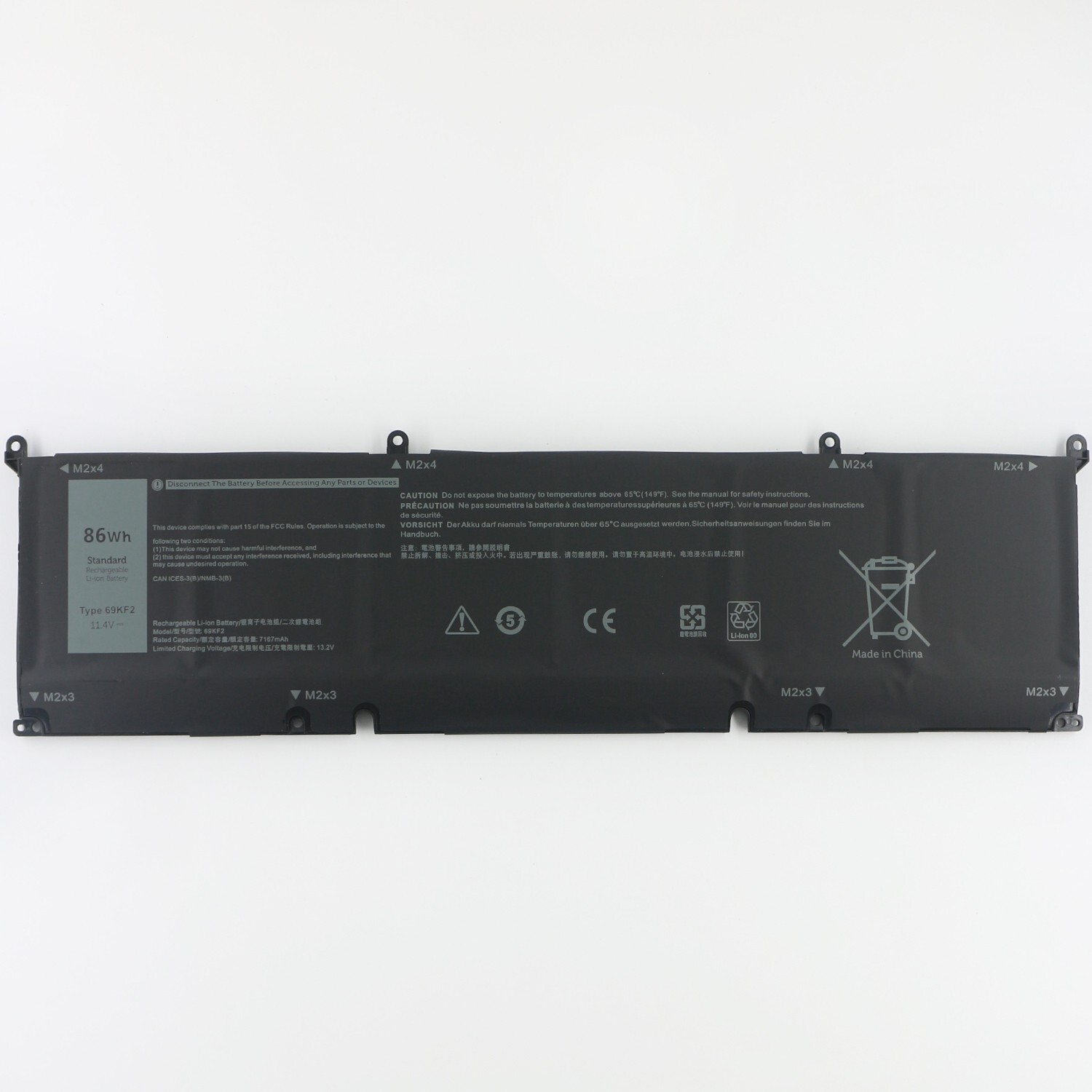 NEW 86Wh 69KF2 Battery For Dell XPS 15 9500 9510 Precision 5550 M59JH M15 M17
