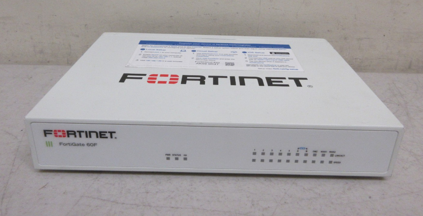 Fortinet FortiGate FG 60F Security Appliance P/N: FG-60F