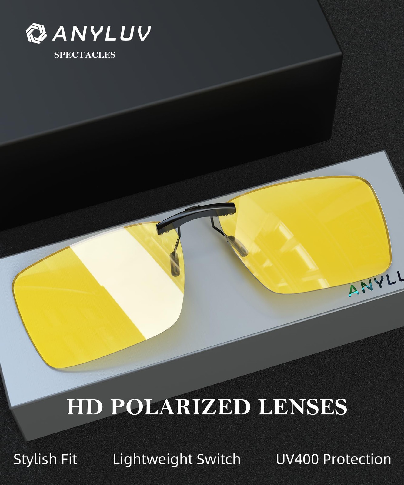 Clip on Polarized Night Vision Sunglasses, Night Vision Driving Sunglasses No…