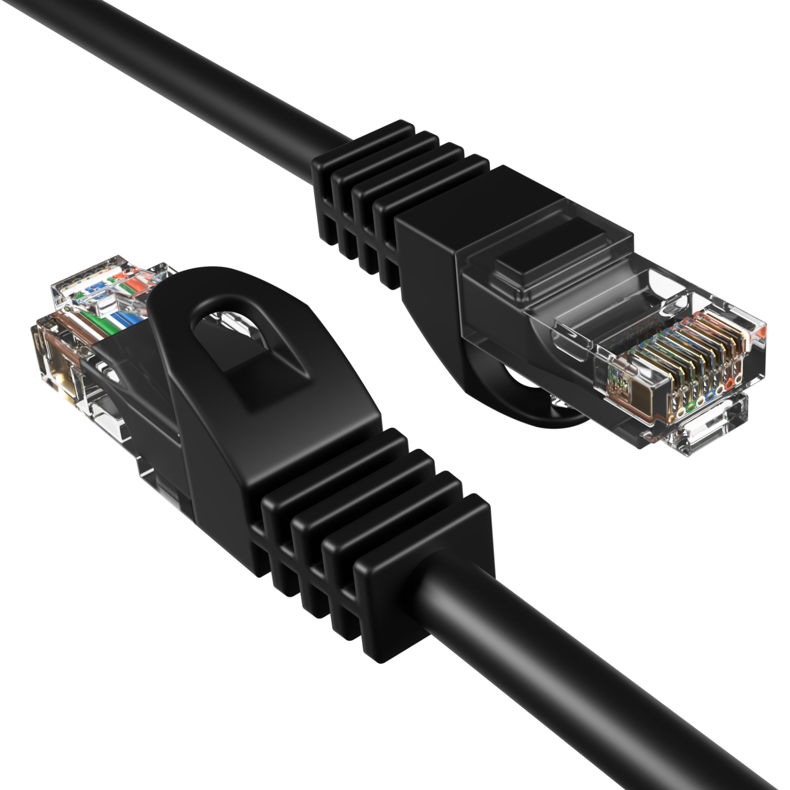 Cat6 Black Patch Cord Network Cable Ethernet LAN RJ45 UTP 1.5FT- 20FT Multi LOT