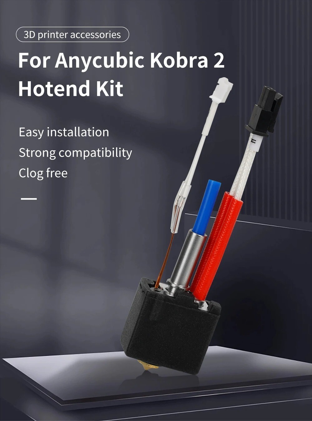Hotend For Anycubic Kobra 2 Max/Kobra 2 Plus/Kobra 2 Pro/Kobra 2 Neo 20V 60W