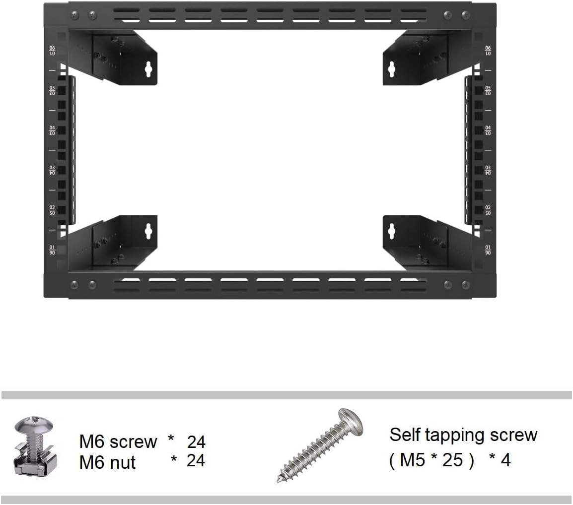 6U Vented Wall Mount Rack – Adjustable Depth for AV & IT Equipment