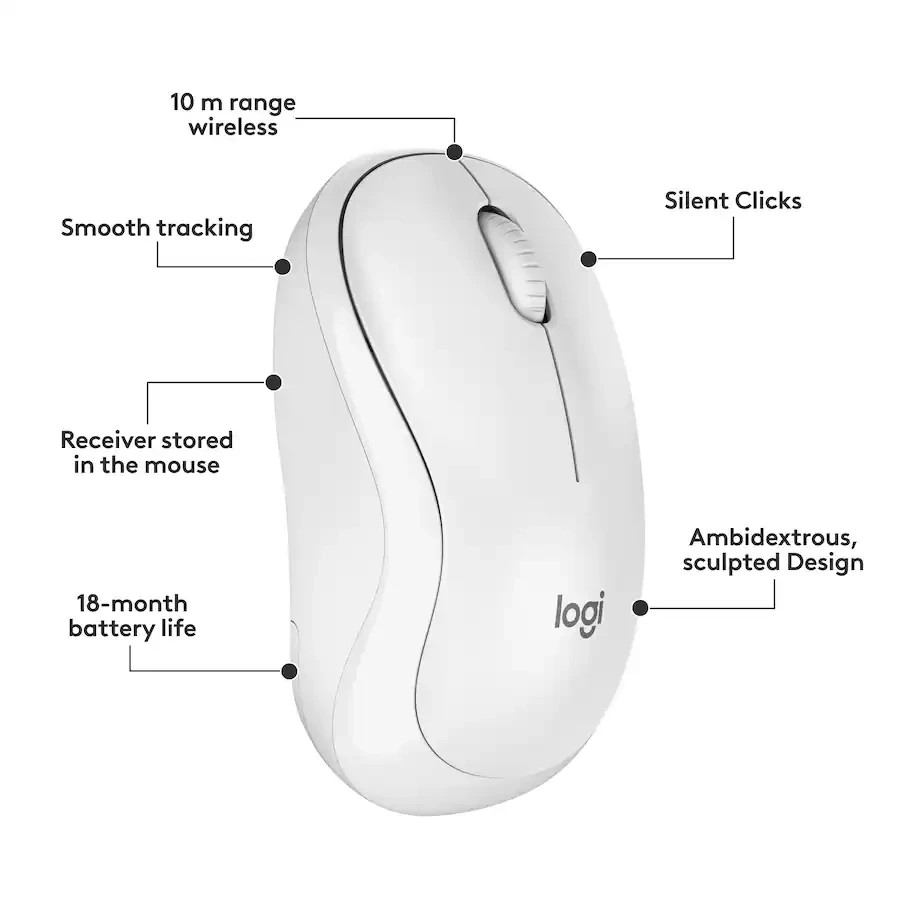 Logitech – MK295 Full-size Wireless Keyboard & Mouse Combo – White (920-009783)