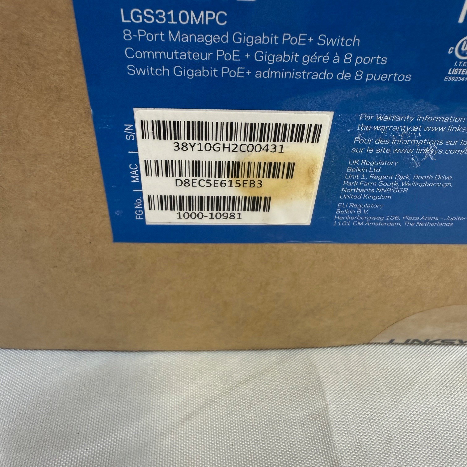 Linksys 8-Port Managed Gigabit PoE+ Switch 110W w/ 2 Uplink Gigabit – LGS310MPC