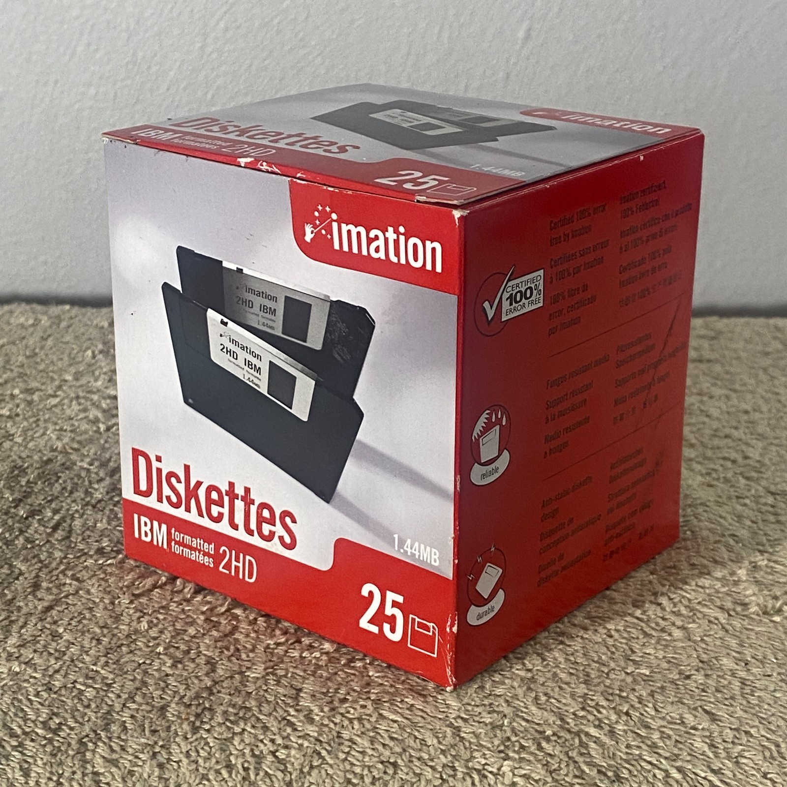 Imation 3.5″ Floppy Diskettes (25 pack) IBM Formatted 1.44MB 2HD
