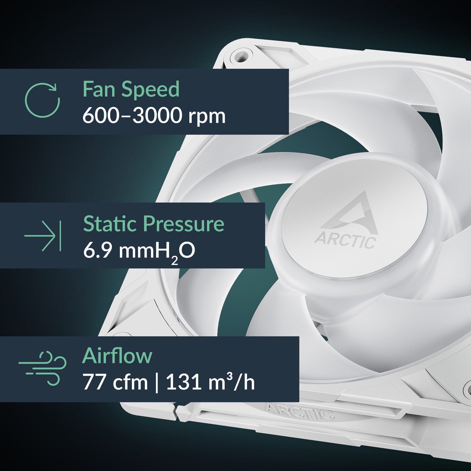 ARCTIC P12 Pro PST A-RGB white Fan 120 mm PWM PC Case Silent