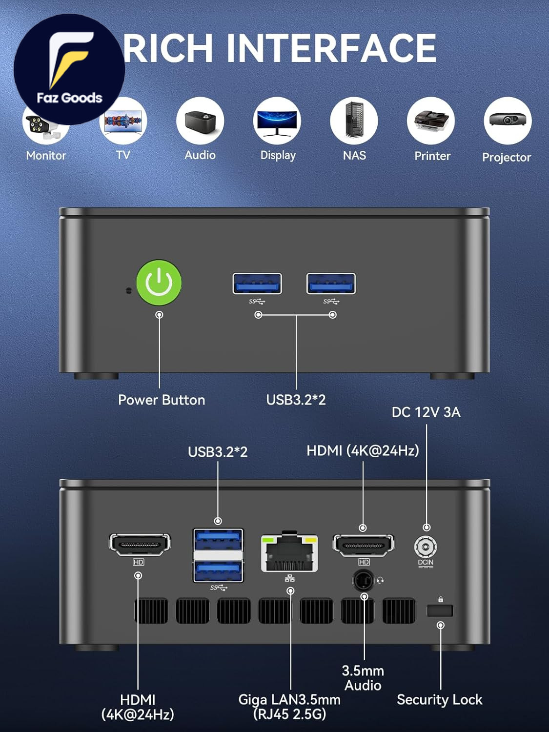 Mini PC, G3 PRO Intel Core I3-10110U (Beats 4300U/N150 16GB DDR4 RAM Dual Channe