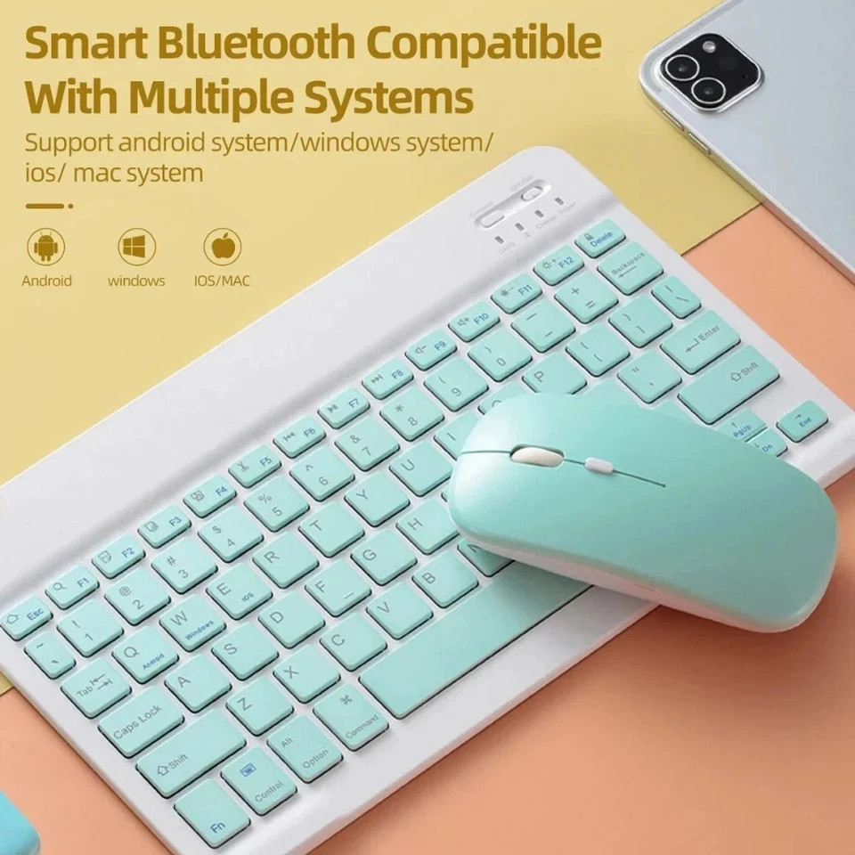 Silent Bluetooth Wireless Mouse Rechargeable Slim Optical Mice for iPad Laptop