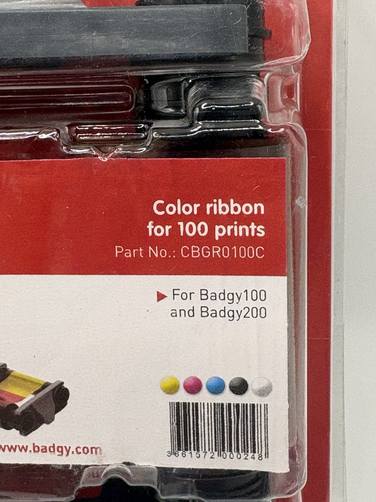 Evolis Badgy CBGR0100C Color Ribbon 100 Print Cartridge New & Sealed