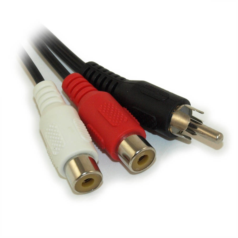 6inch RCA Plug to 2 RCA (1 RCA Male to 2 RCA Female) Adapter Cable