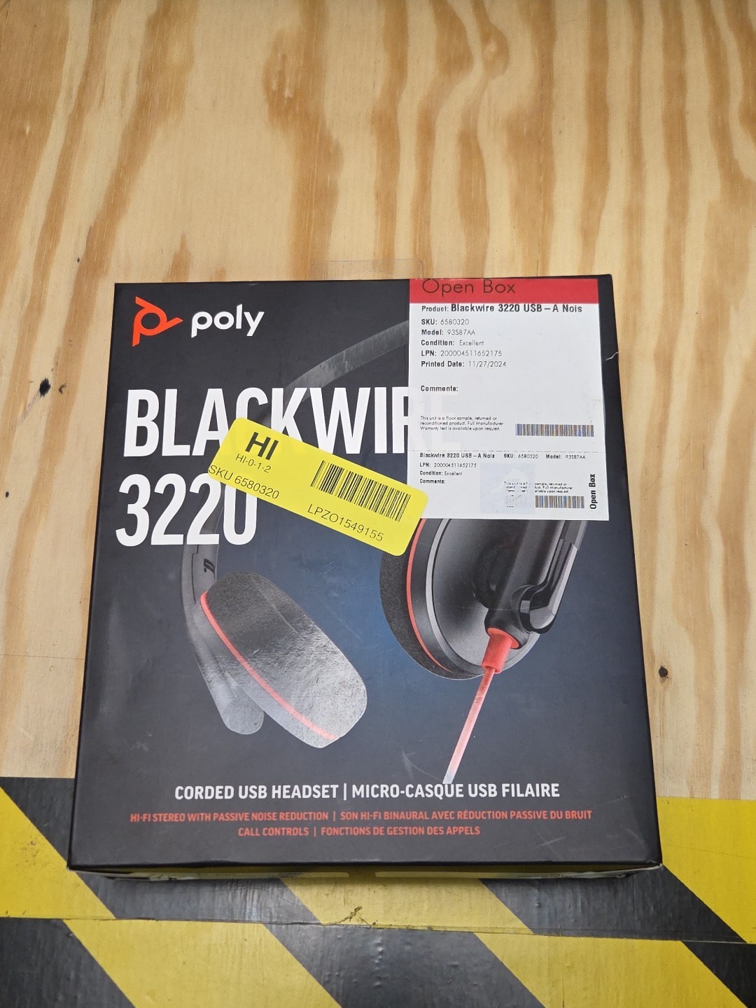 Plantronics Blackwire 3220 USB Over-the-Ear Headset – Black