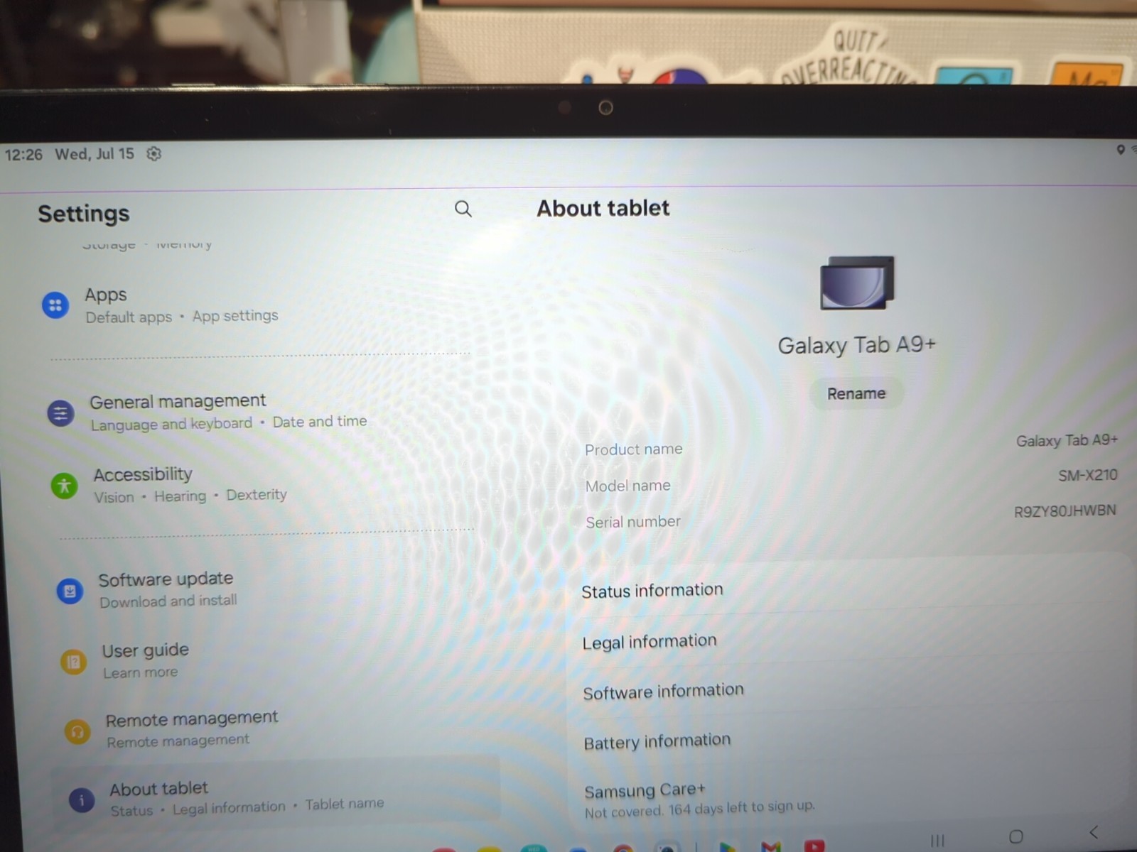 Samsung Tab A9+ Plus 5G SM-X210 64GB Navy KIDS- Wi-Fi, line⚠️READ #6149⚠️