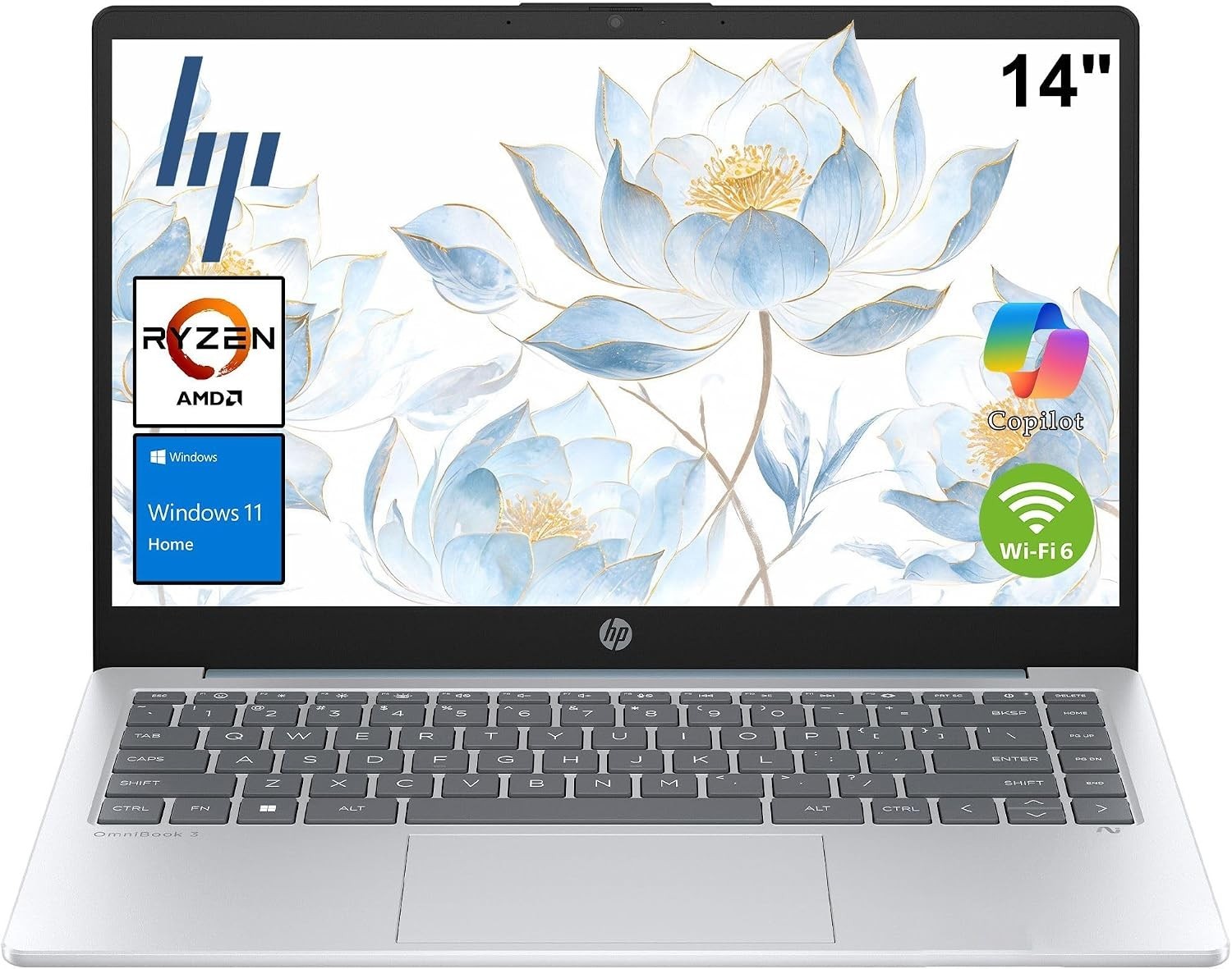 HP 14” Laptop 2026 Student Business, MS Office, AMD CPU, 4GB RAM 128GB SSD AI, U