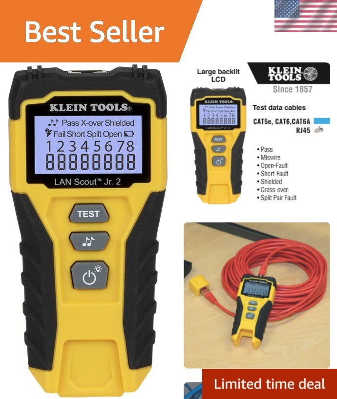 200 Cable Tester, LAN Scout Jr. 2 Ethernet Tester for CAT 5e, CAT 6/6A Cables…
