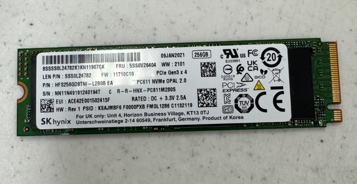 Lot of 25 256GB SSD NVMe Internal SSD Laptop Hard Drive -Various Mfg. 2280