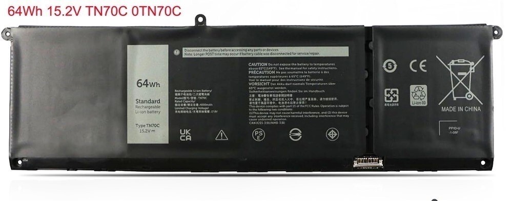 64Wh 15.2V Battery for Dell 14 Plus 2-in-1 Laptop DB04250 2025 P198G P198G001