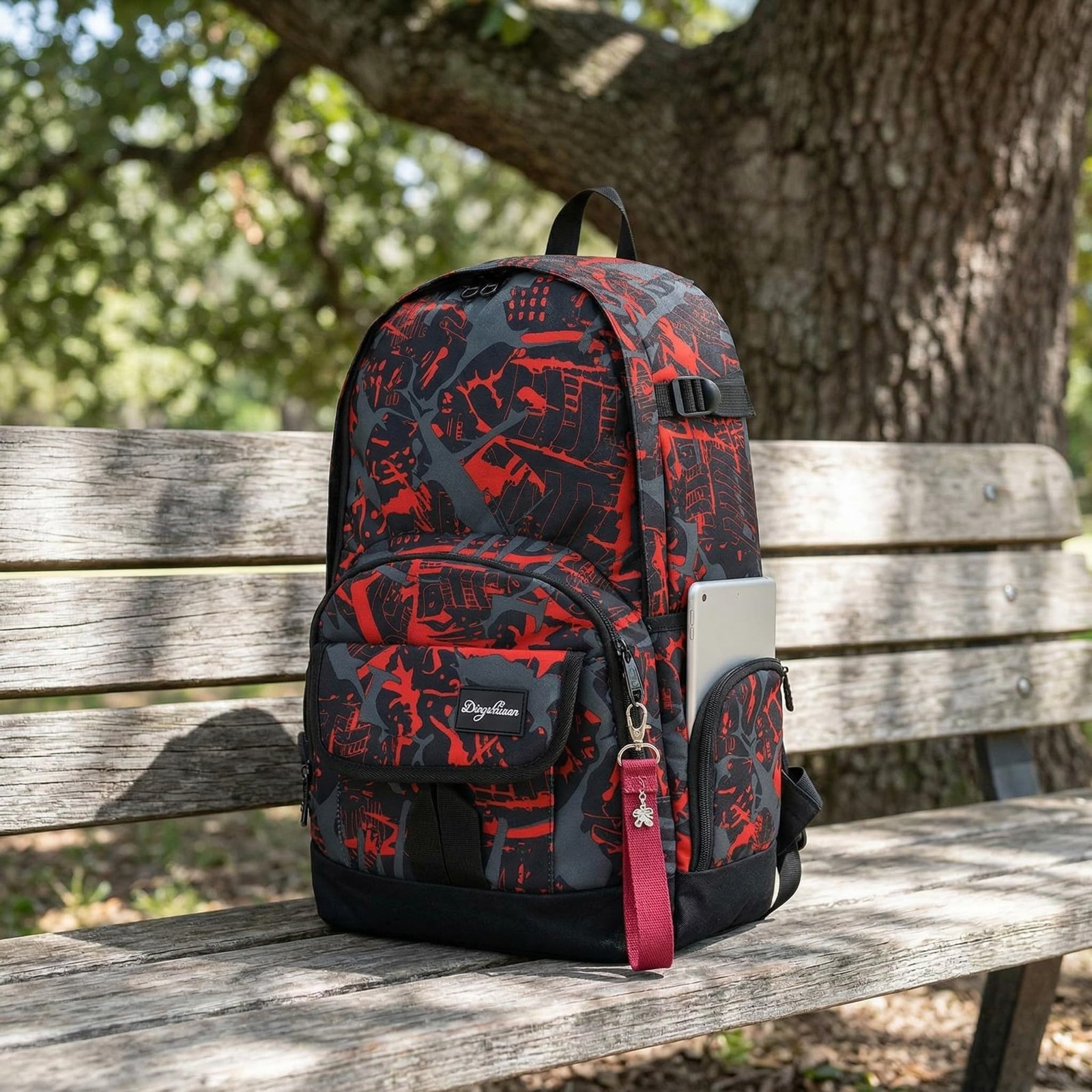 rickyh style School Backpack Travel Bag for Men & Women One Size, New Red