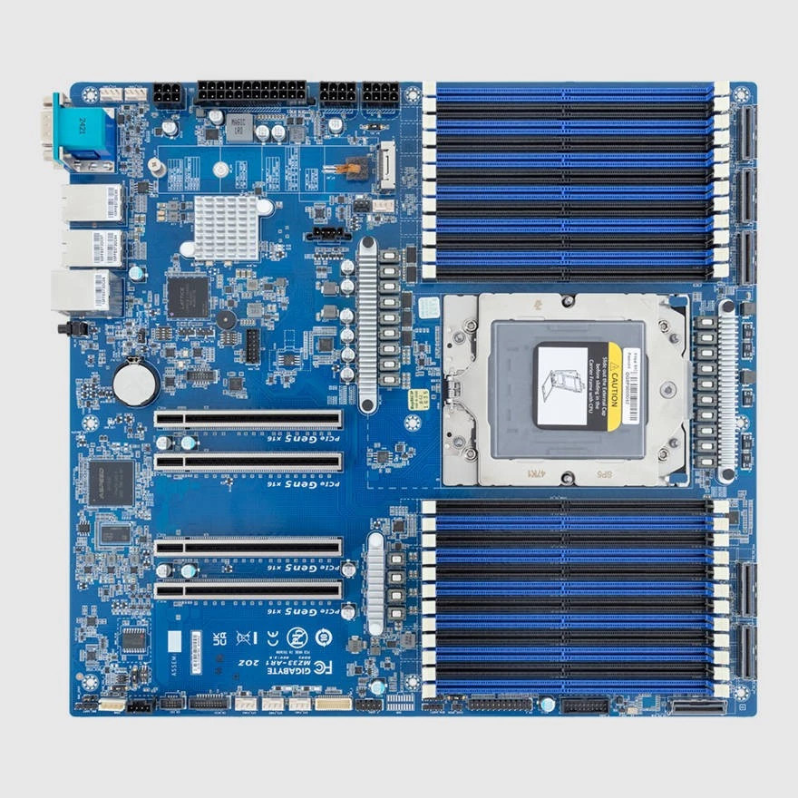 GIGABYTE MZ33-AR1 Motherboard With AMD EPYC 9355 32 Core 64 Threads 3.55GHz CPU