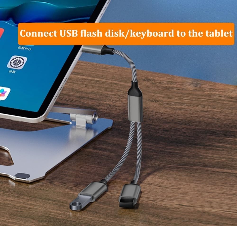 USB C Male to Dual USB Female Adapter, USB C to USB Splitter, Type C to USB A OT