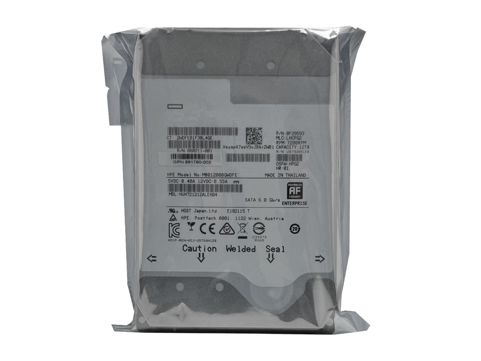 HGST Ultrastar He12 12TB SATA 6Gb 256MB 3.5″ Enterprise HDD- HUH721212ALE604