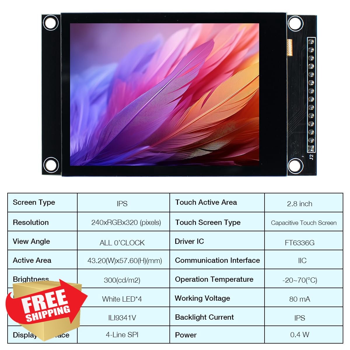Hosyond 2.8″ IPS Touch Screen LCD Module