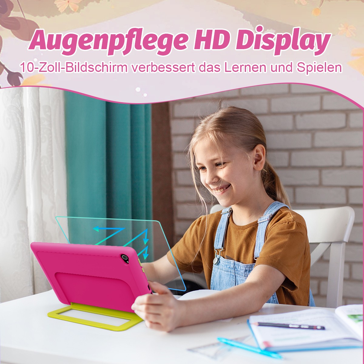 AEEZO Kids Tablet 10.1 inch Android 15, 20GB+64GB ROM, Dual Camera 5MP+8MP,10 pc