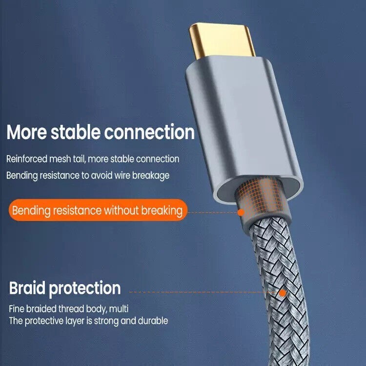 USA USB-C to USB-B 2.0 Cable For Nylon Epson HP Canon Brother Printer Scanner