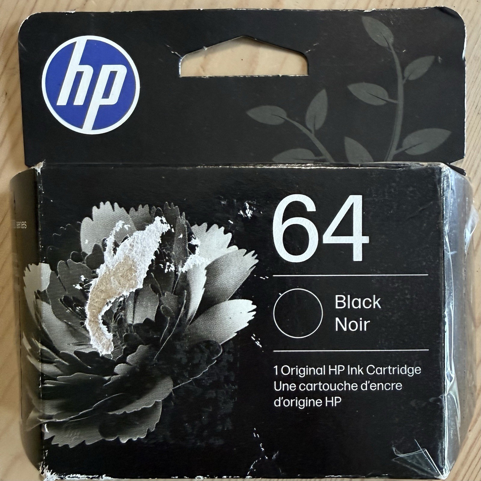 HP 64 Black Ink Cartridge (N9J90AN#140) Exp: 3/2028 New & Sealed