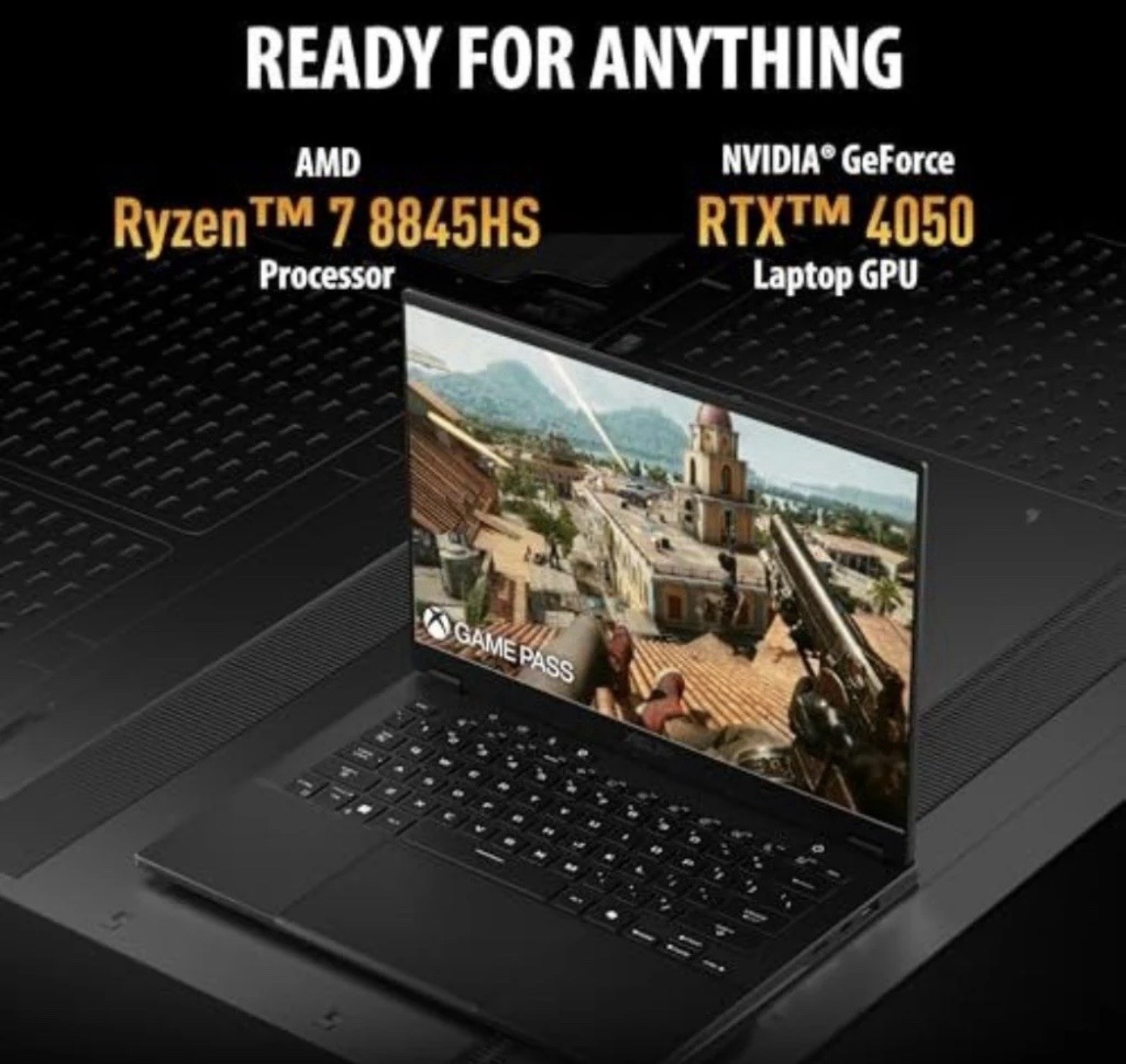 ASUS TUF A14, AMD Ryzen™ AI 7 8845HS, NVIDIA® GeForce RTX™ 4050, 16GB LPDDR5X
