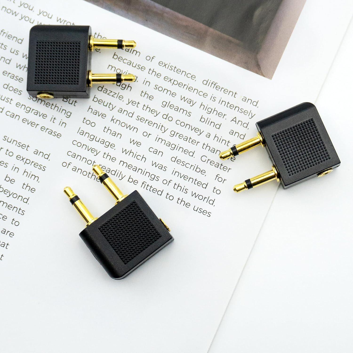 3 PCS Airplane Flight Headphone Adapter, Dual 3.5Mm Male to 3.5Mm Female Airplan