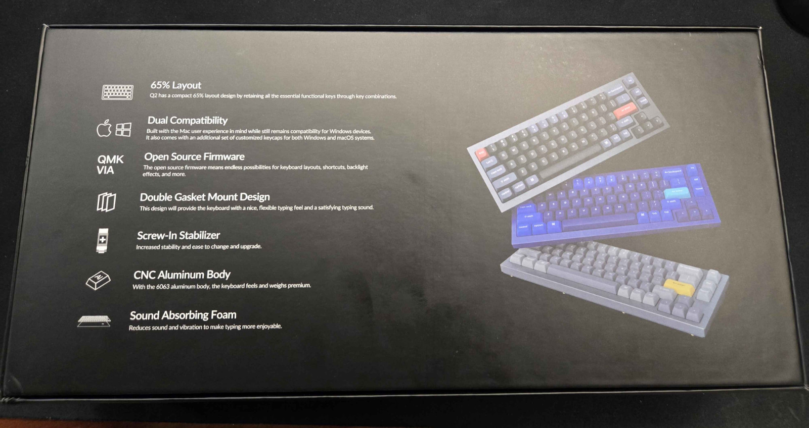 Keychron Q2 Mechanical Barebones kit- Grey, Q2A2, 65% layout