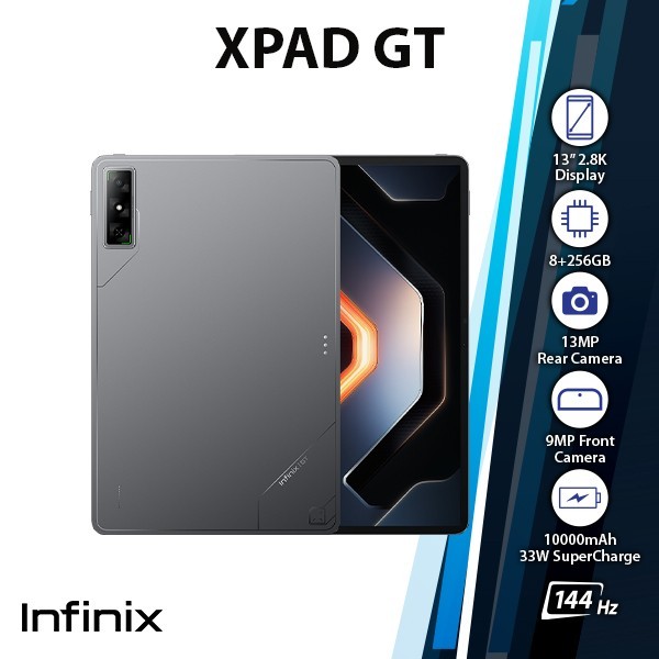 Infinix XPAD GT Android PC Tablet (8GB+256GB/GREY/Wi-Fi/Octa Core/New)